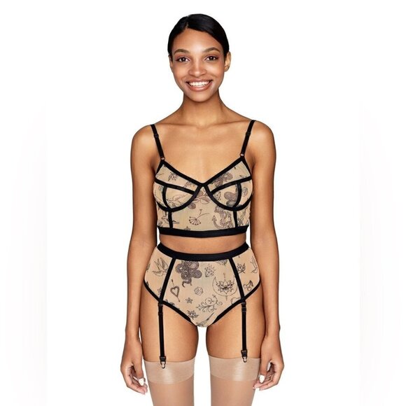 Less Is Amor Other - Bustier Bra Tattoo Print Citala by Less Is Amor